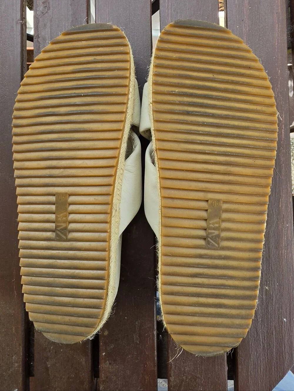 ZARA Cream Crisscross Espadrille Slide Sandals - Picture 6 of 7